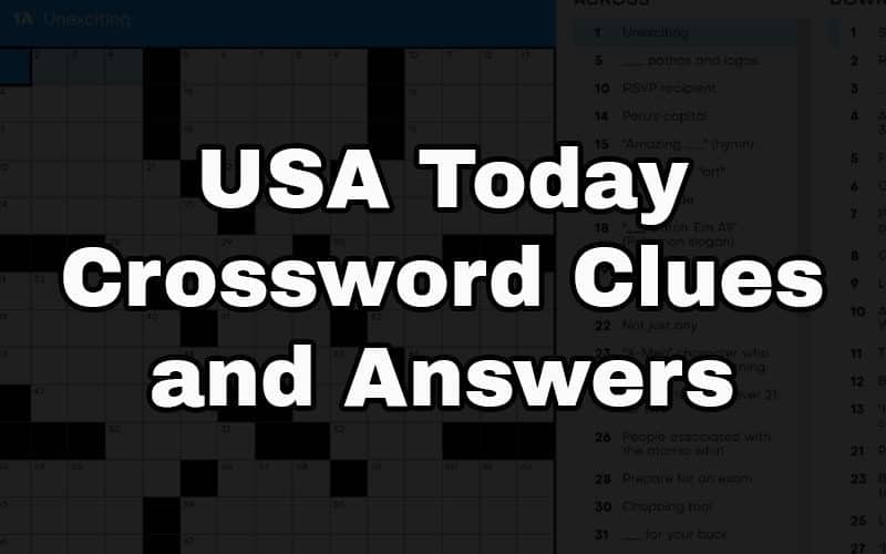 usa today crossword answer