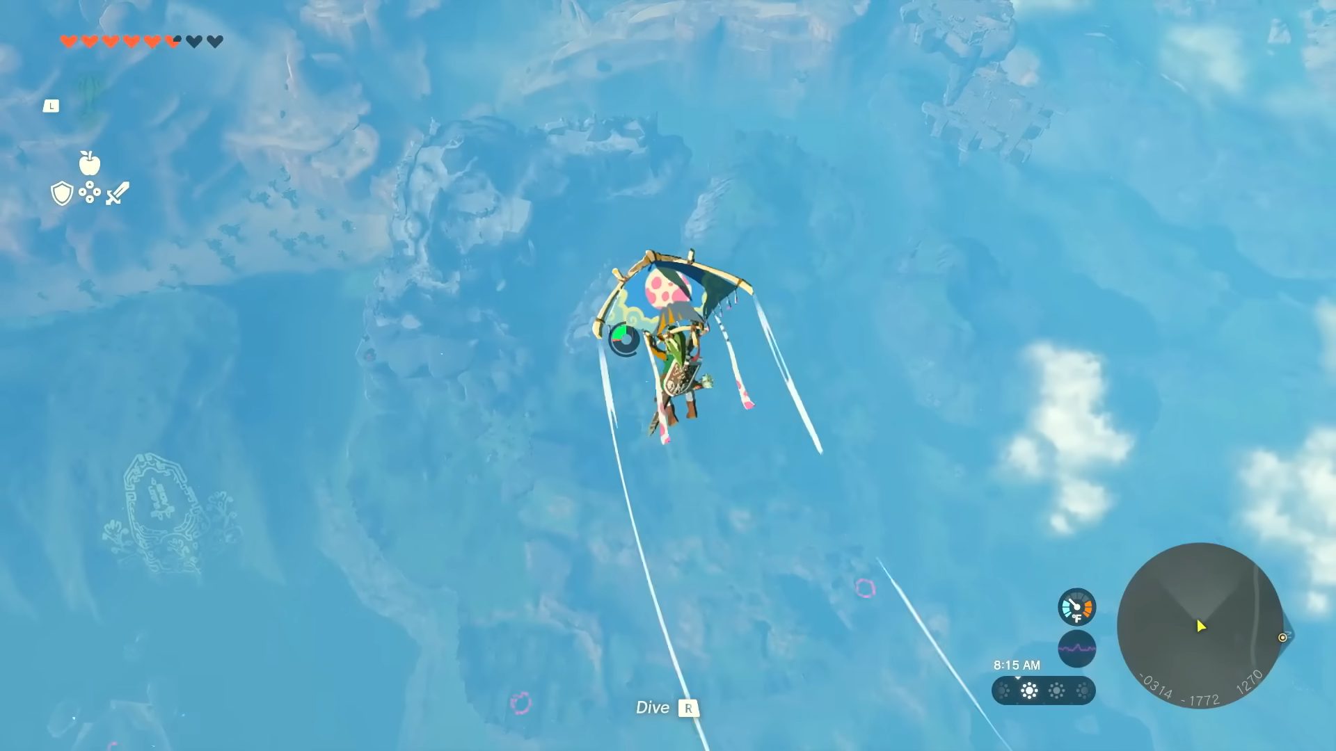 Link paragliding in Tears of the Kingdom